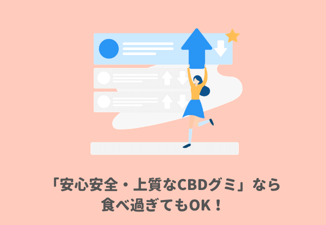 「安心安全・上質なCBDグミ」なら食べすぎても大丈夫！